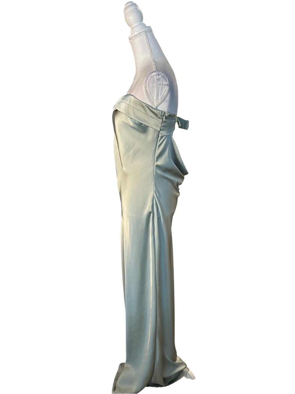 AKIRA Strapless Slip Dress in Olive Sage - Picture 6 of 11
